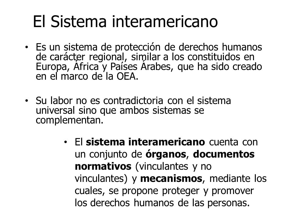 El Sistema interamericano