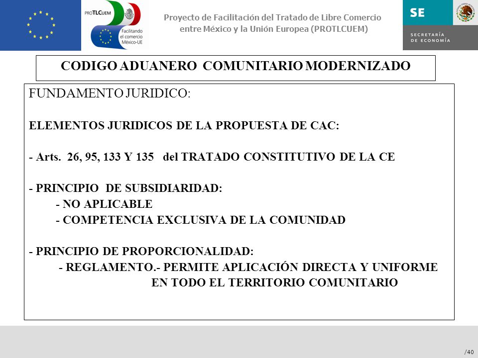 CODIGO ADUANERO COMUNITARIO MODERNIZADO
