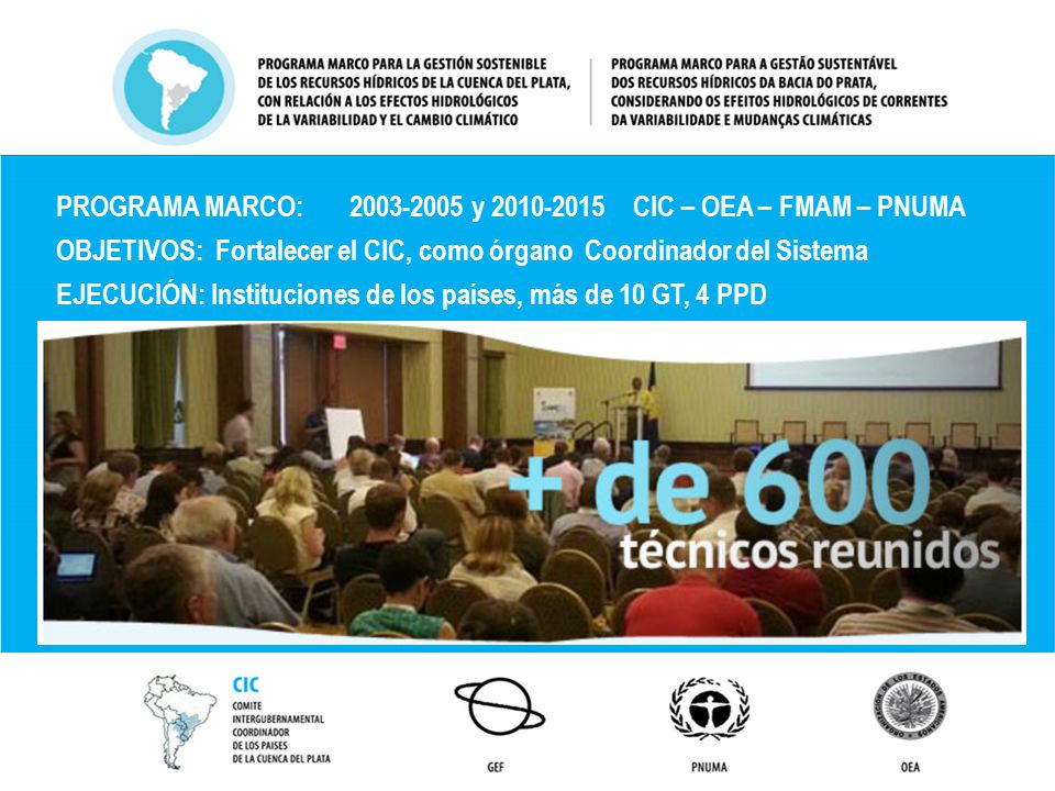 PROGRAMA MARCO: y CIC – OEA – FMAM – PNUMA