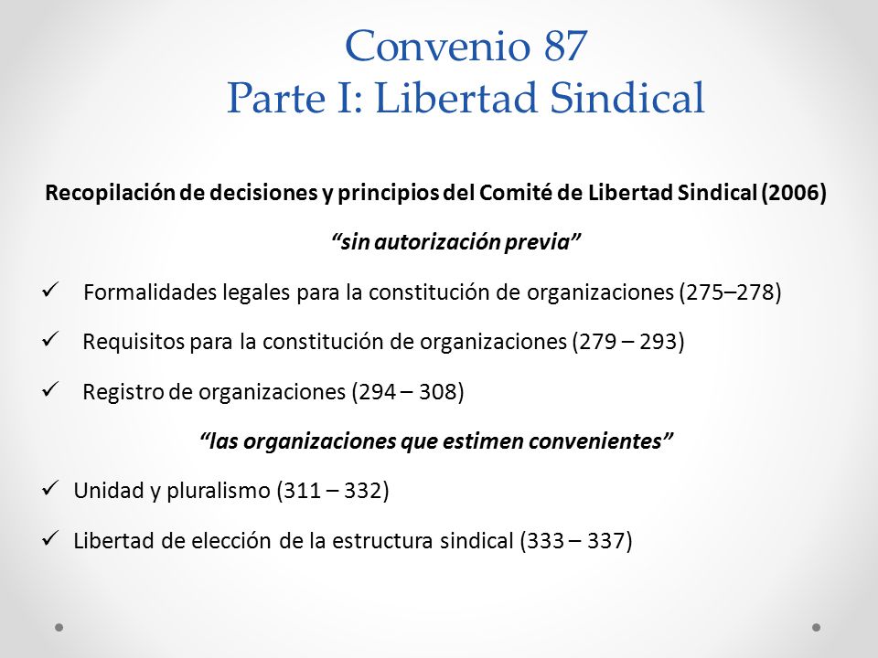Convenio 87 Parte I: Libertad Sindical
