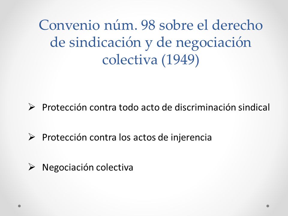 Convenio núm. 98 sobre el derecho de sindicación y de negociación colectiva (1949)
