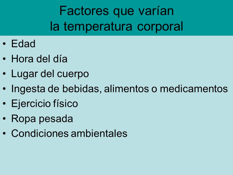 Factores que varían la temperatura corporal