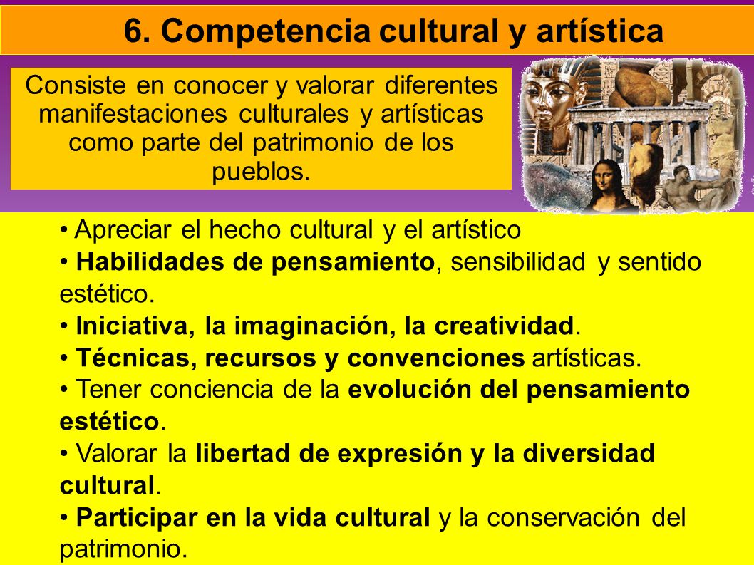 6. Competencia cultural y artística