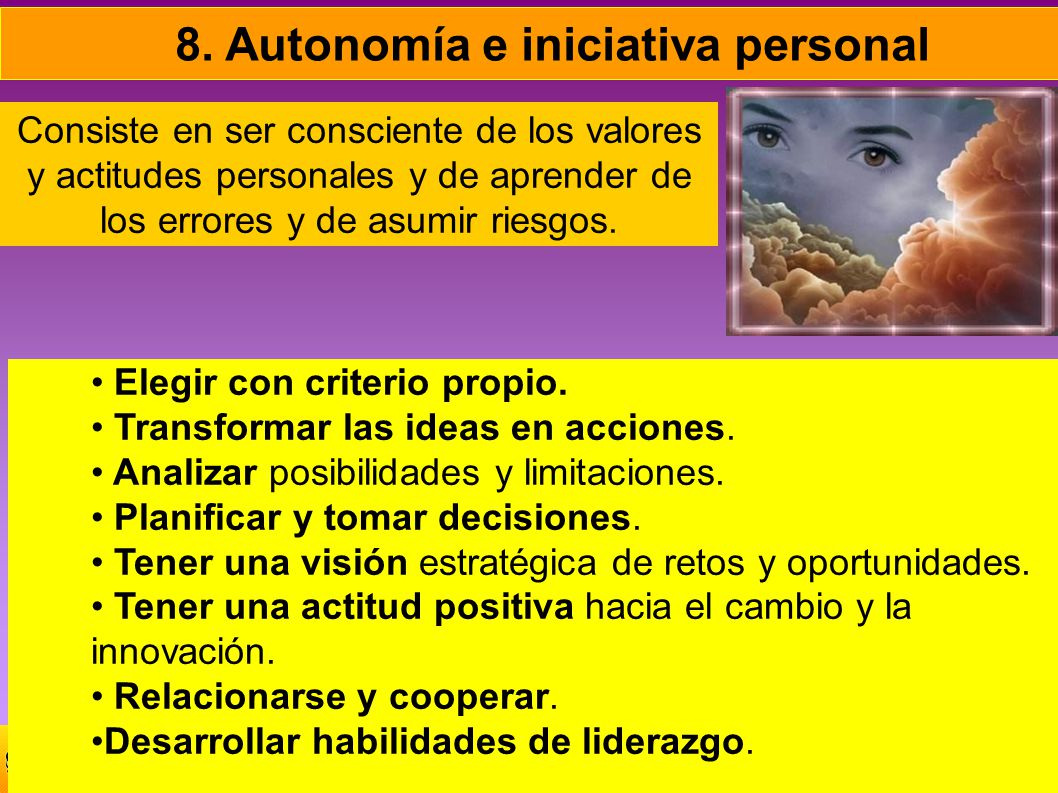 8. Autonomía e iniciativa personal