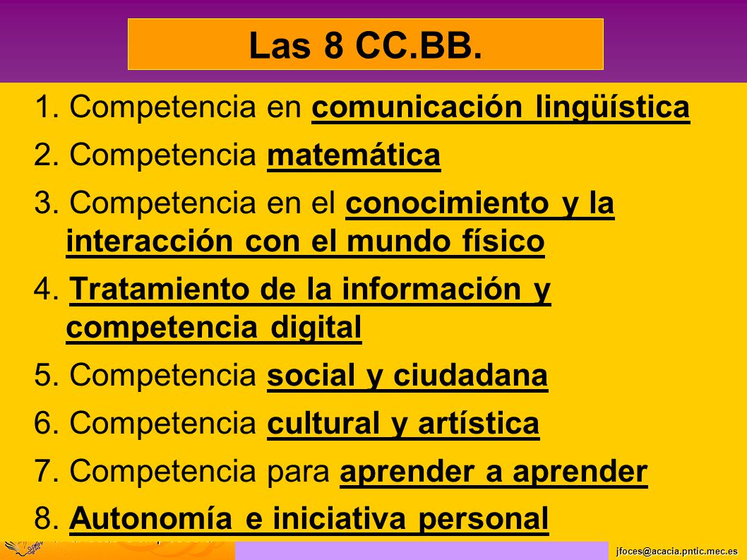 Las 8 CC.BB. 1. Competencia en comunicación lingüística