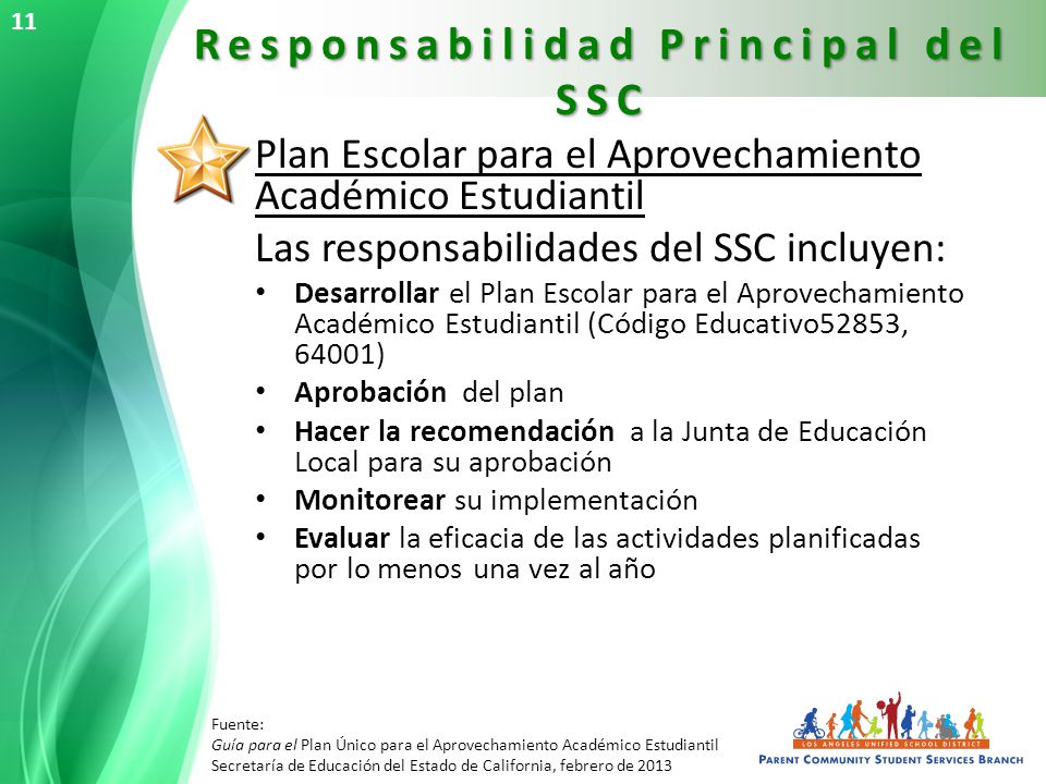 Responsabilidad Principal del SSC