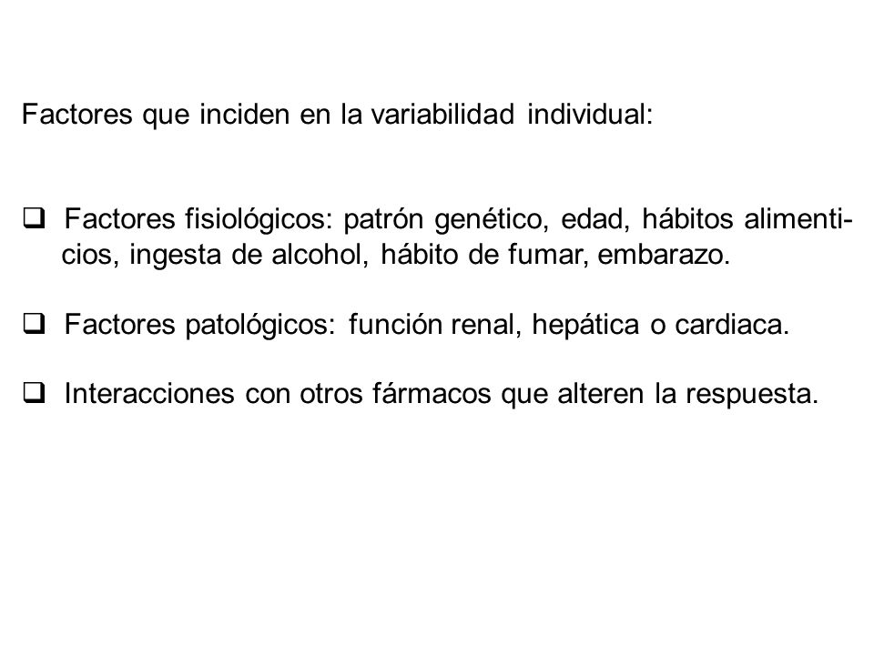 Factores que inciden en la variabilidad individual: