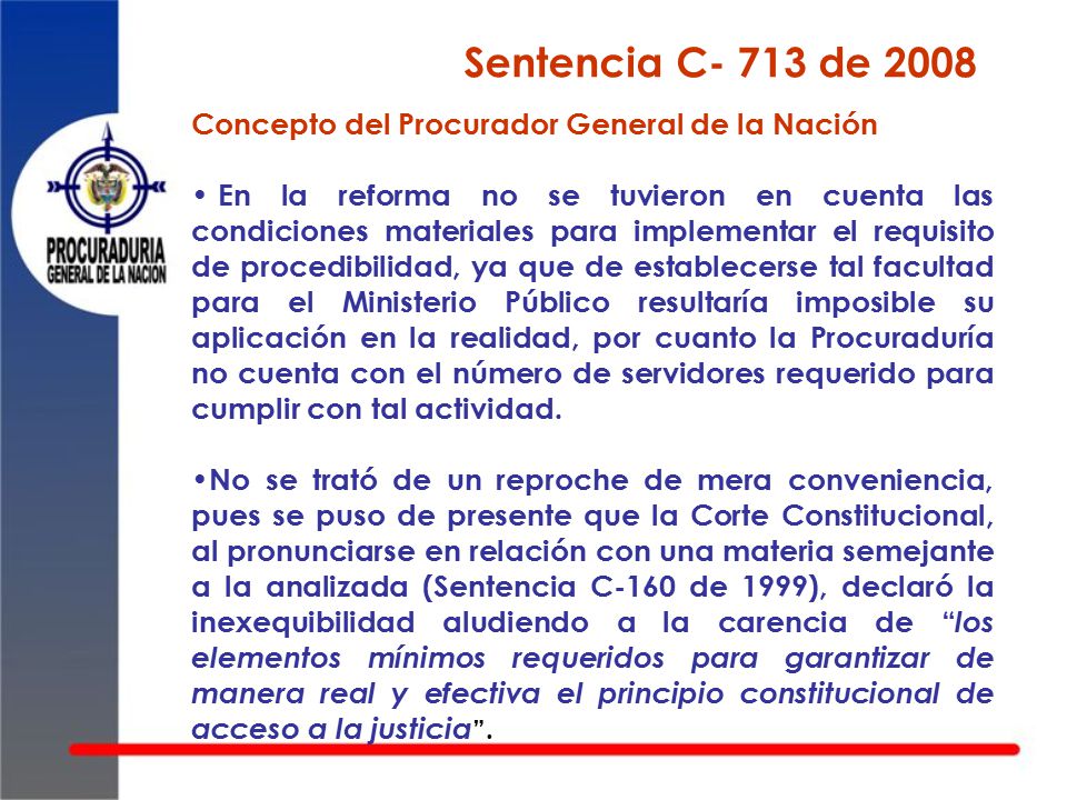 Sentencia C- 713 de 2008 Concepto del Procurador General de la Nación