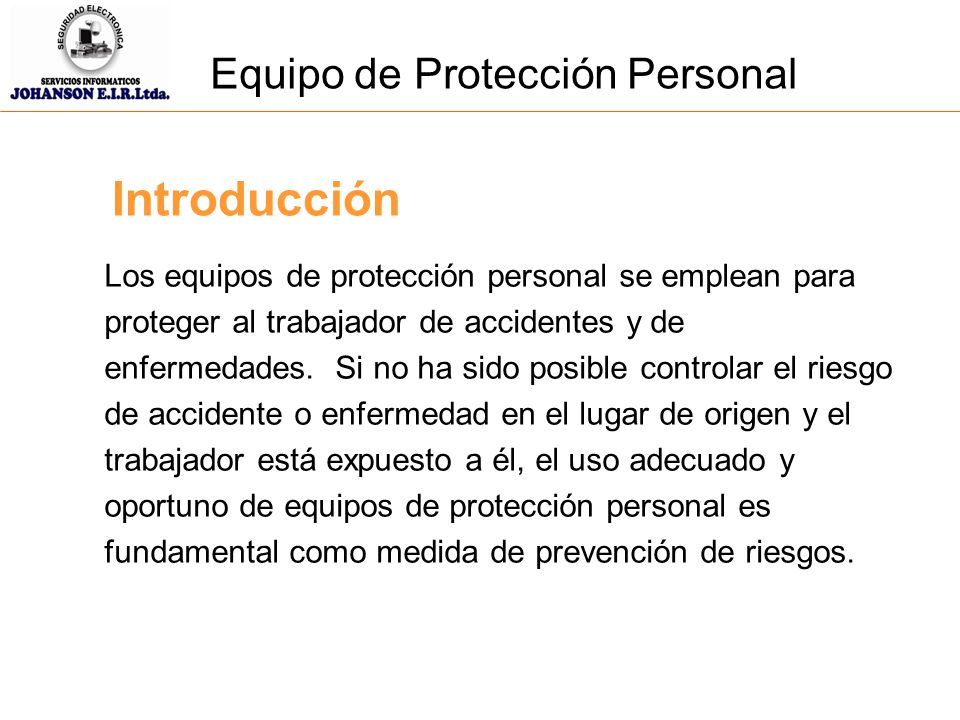 Introducción Equipo de Protección Personal