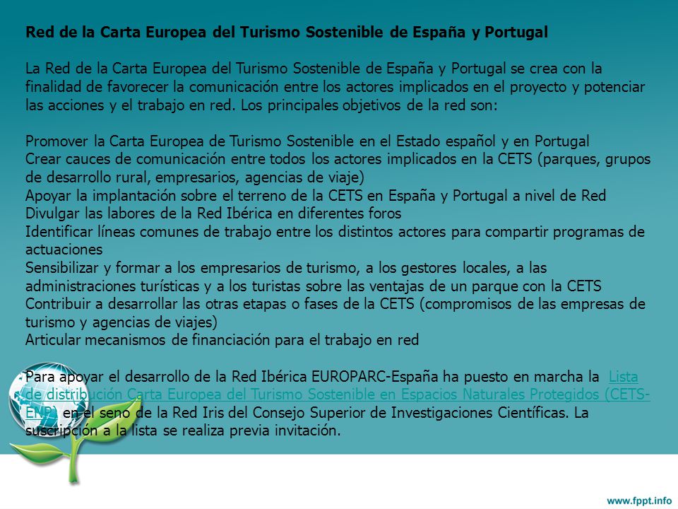 Red de la Carta Europea del Turismo Sostenible de España y Portugal