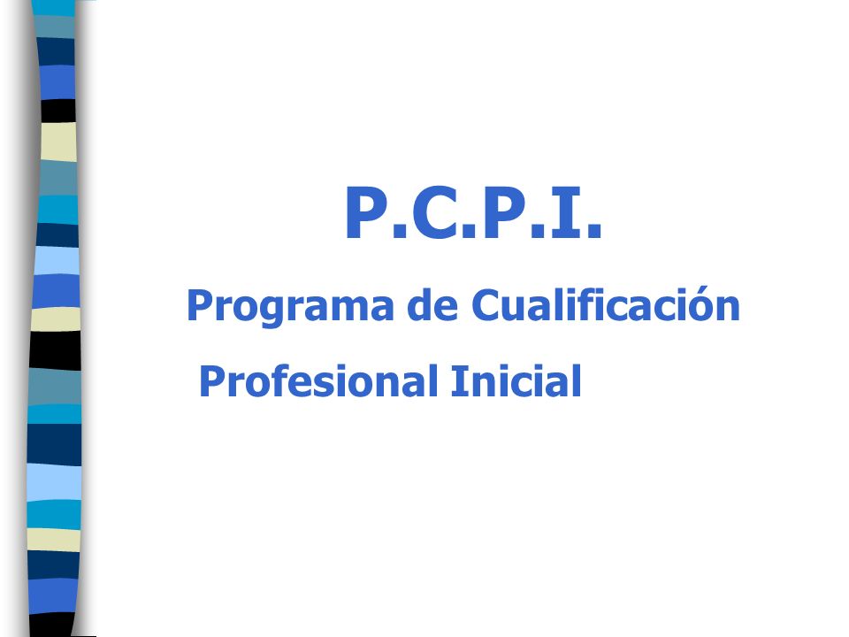 P.C.P.I. Programa de Cualificación Profesional Inicial