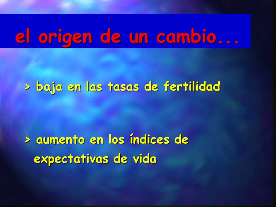 el origen de un cambio... > baja en las tasas de fertilidad