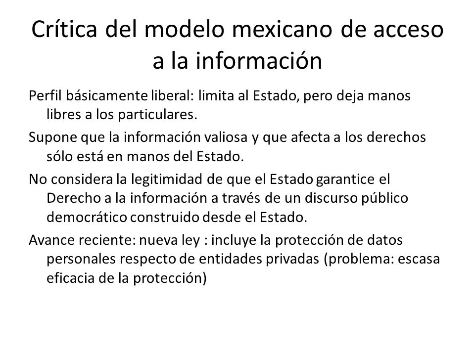 Crítica del modelo mexicano de acceso a la información