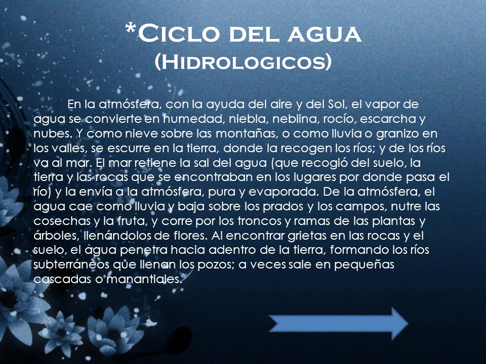 *Ciclo del agua (Hidrologicos)