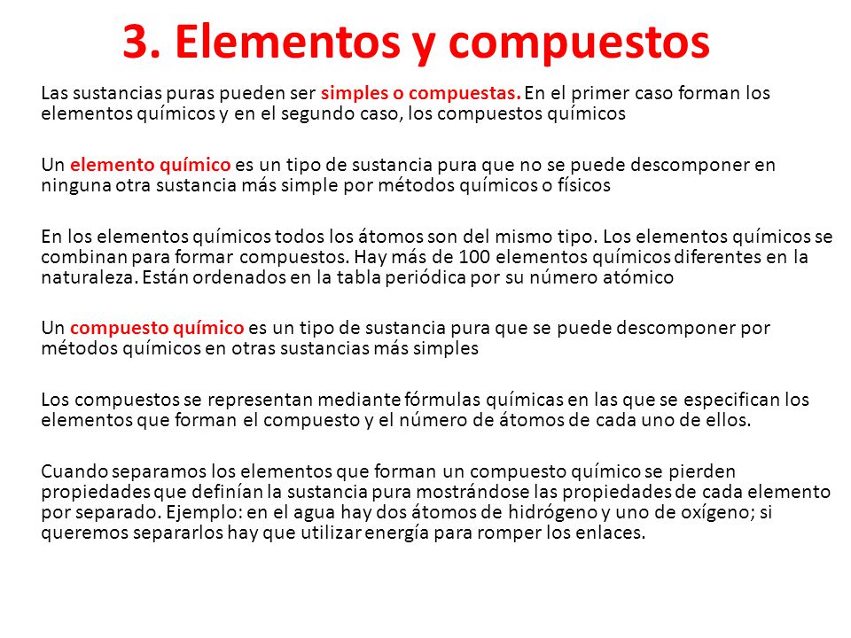 3. Elementos y compuestos