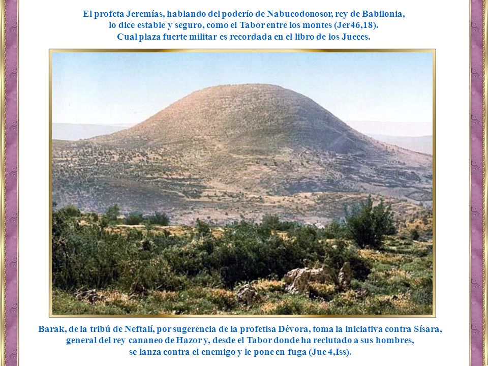 lo dice estable y seguro, como el Tabor entre los montes (Jer46,18).