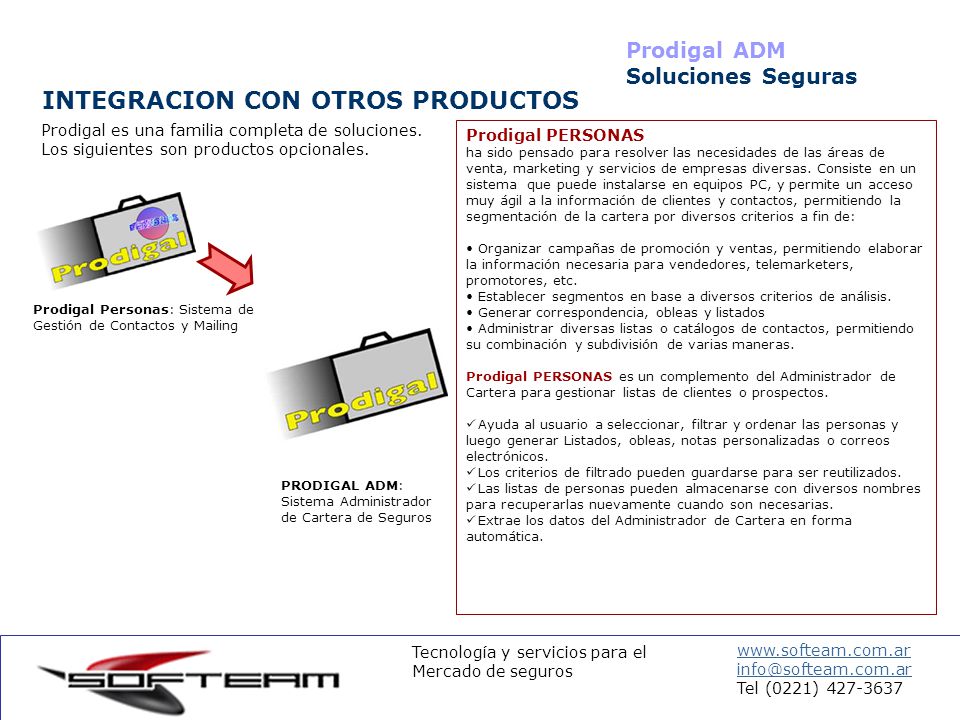 INTEGRACION CON OTROS PRODUCTOS
