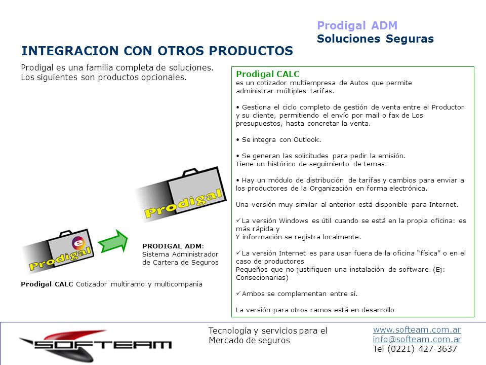 INTEGRACION CON OTROS PRODUCTOS