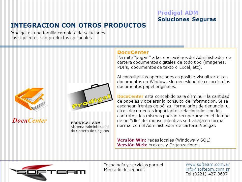 INTEGRACION CON OTROS PRODUCTOS