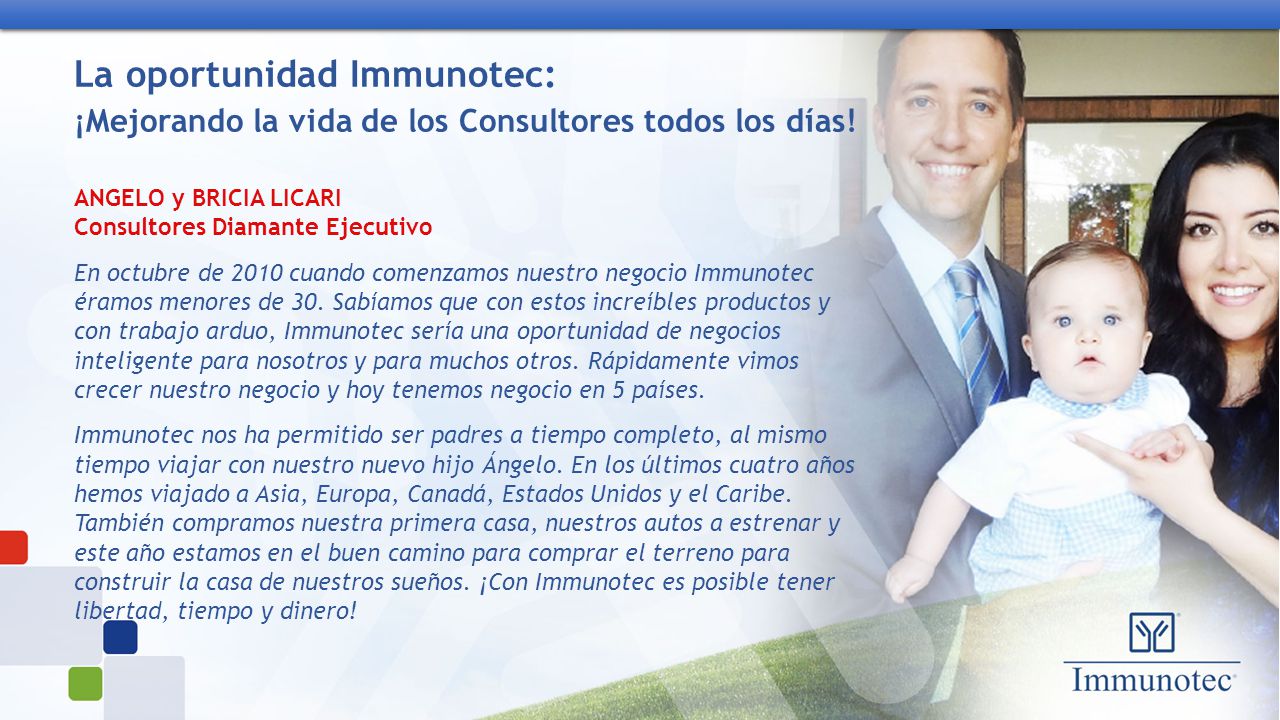 La oportunidad Immunotec: ¡Mejorando la vida de los Consultores todos los días!