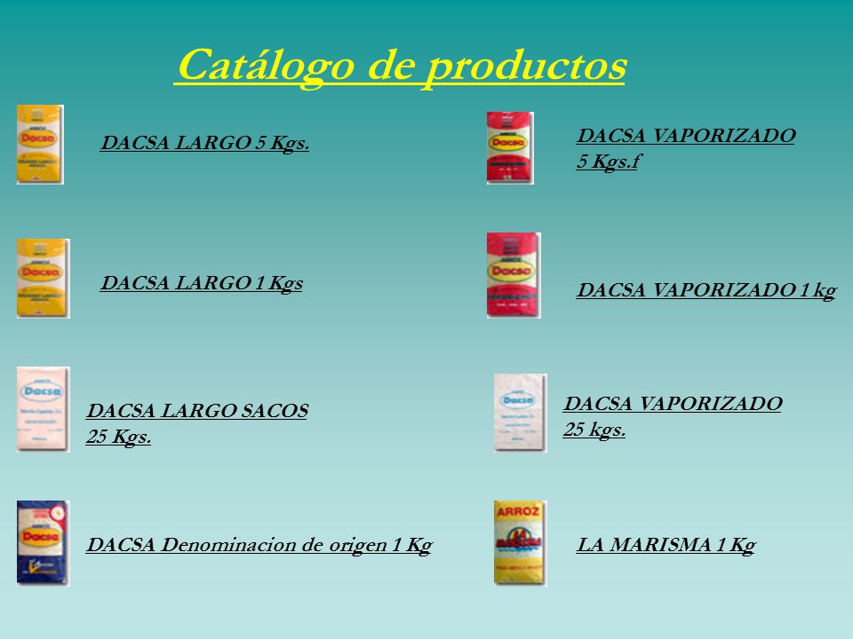 Catálogo de productos DACSA VAPORIZADO 5 Kgs.f DACSA LARGO 5 Kgs.