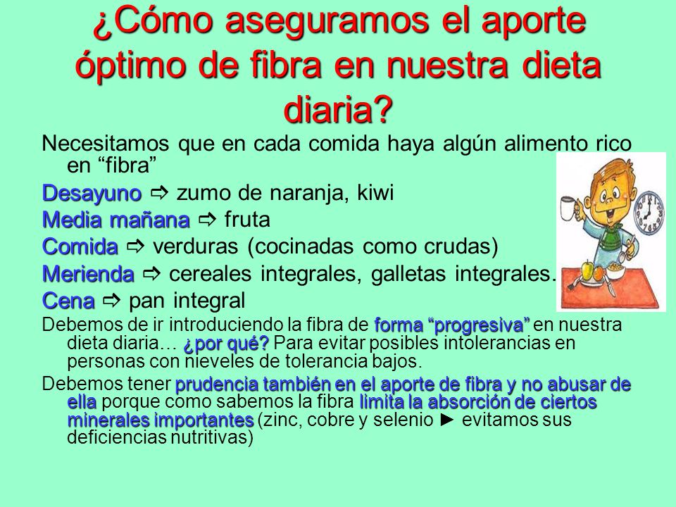 ¿Cómo aseguramos el aporte óptimo de fibra en nuestra dieta diaria