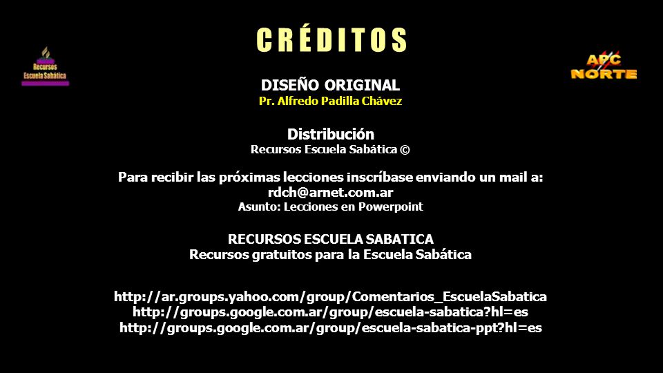 C R É D I T O S DISEÑO ORIGINAL Distribución