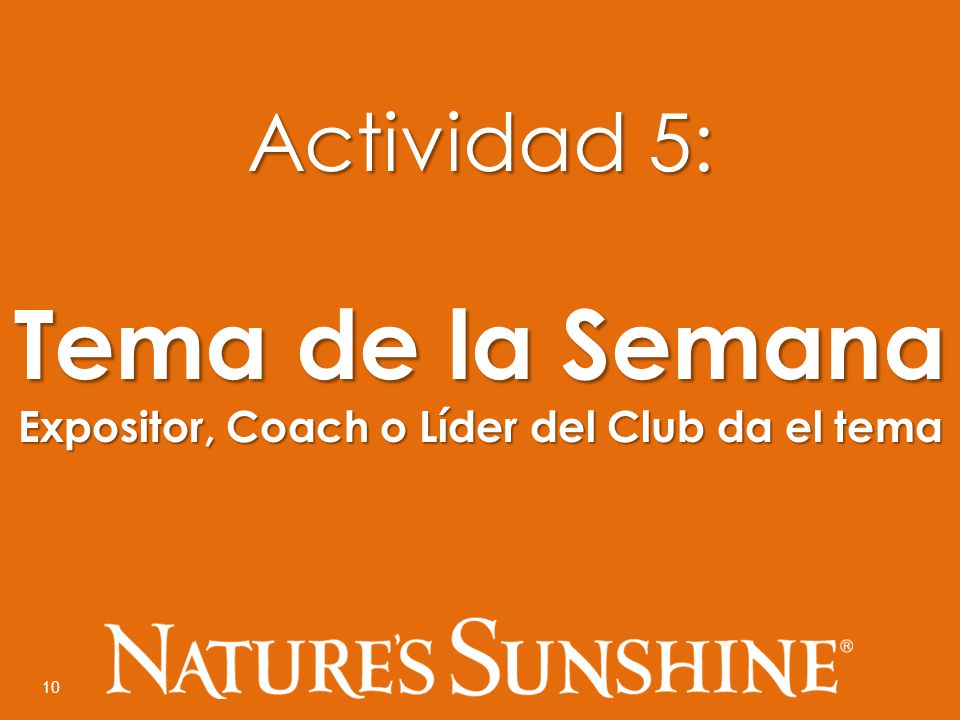 Expositor, Coach o Líder del Club da el tema