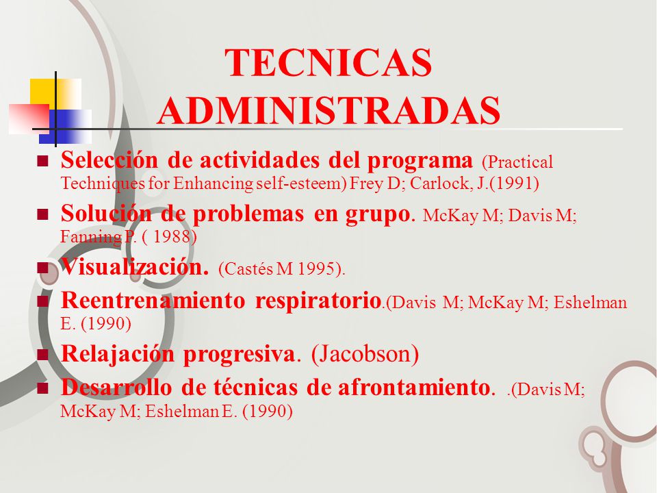 TECNICAS ADMINISTRADAS