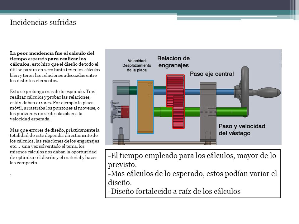 -El tiempo empleado para los cálculos, mayor de lo previsto.
