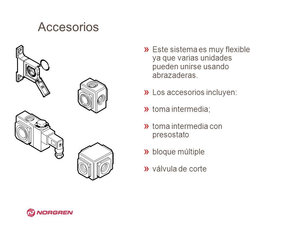 Accesorios Este sistema es muy flexible ya que varias unidades pueden unirse usando abrazaderas.
