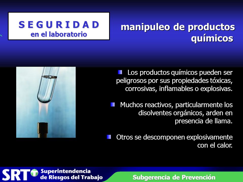 manipuleo de productos químicos