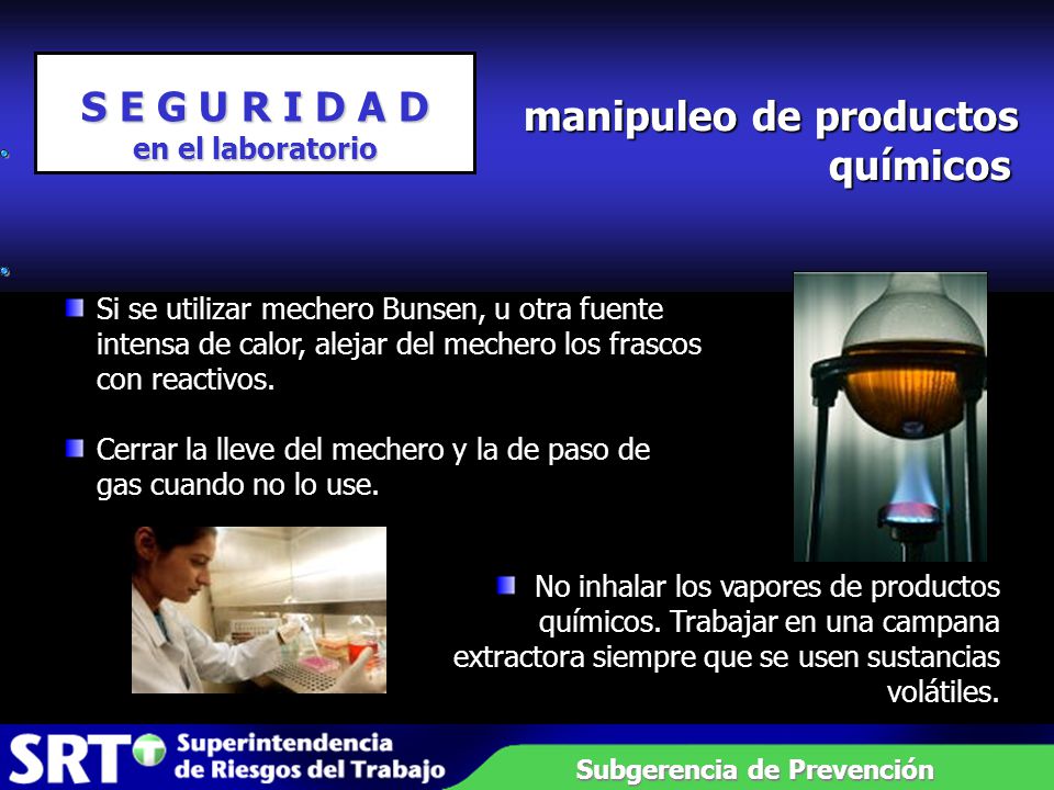manipuleo de productos químicos