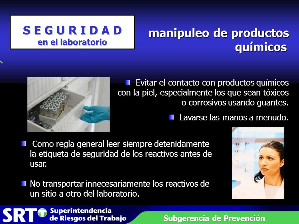 manipuleo de productos químicos