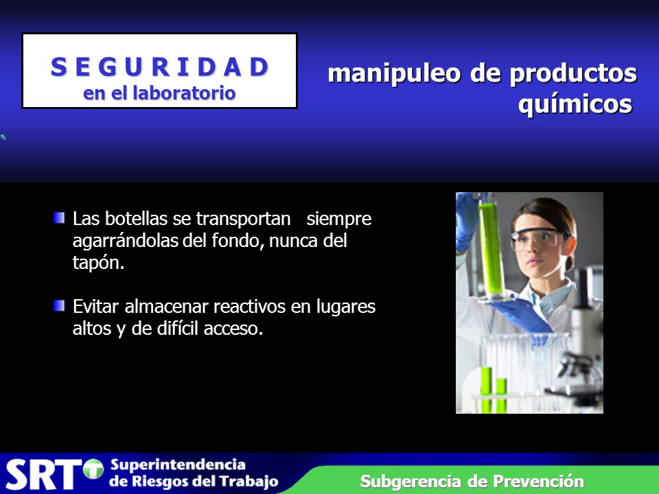 manipuleo de productos químicos