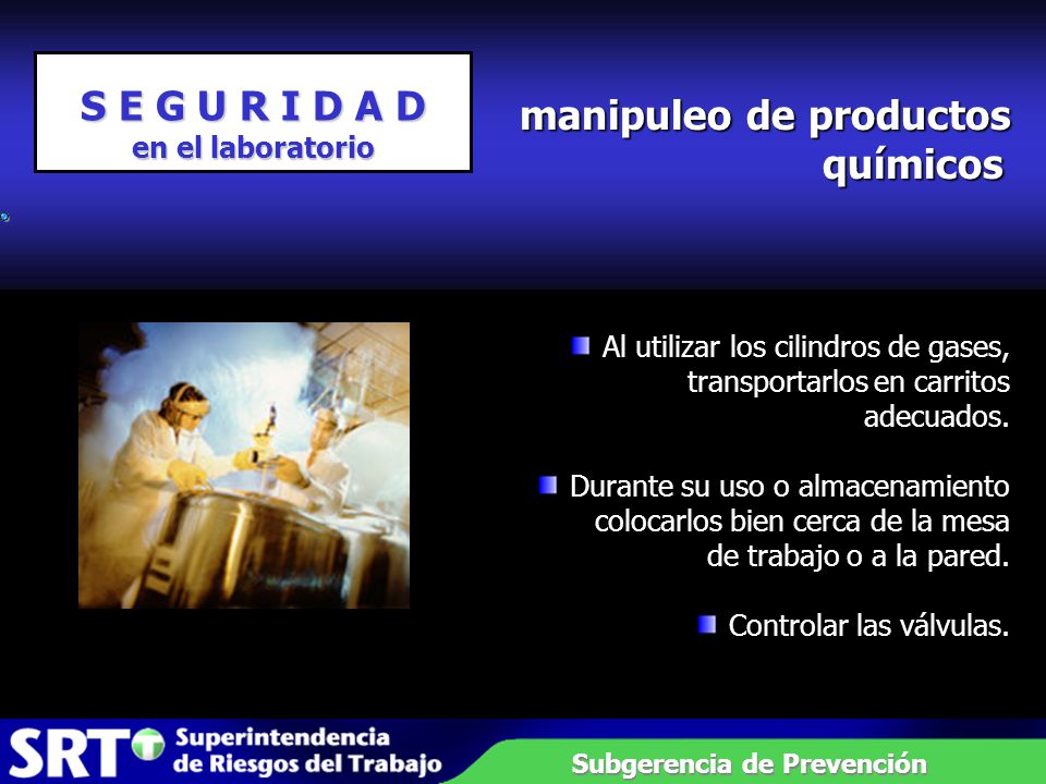 manipuleo de productos químicos