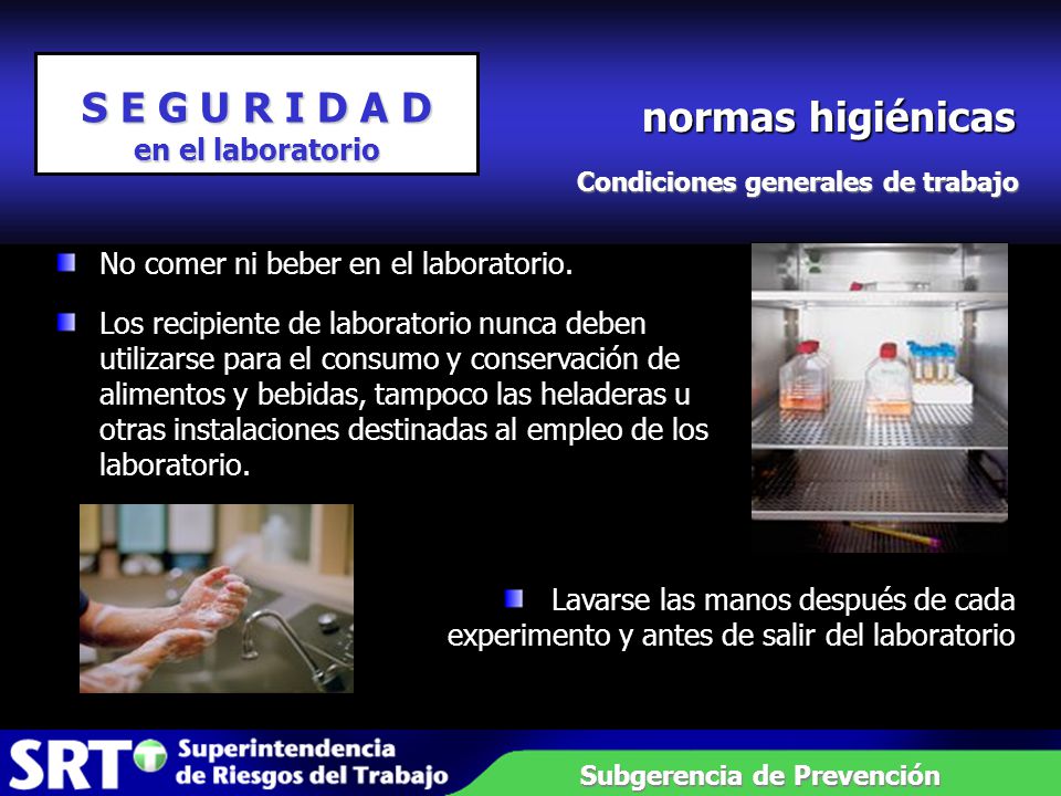 normas higiénicas S E G U R I D A D
