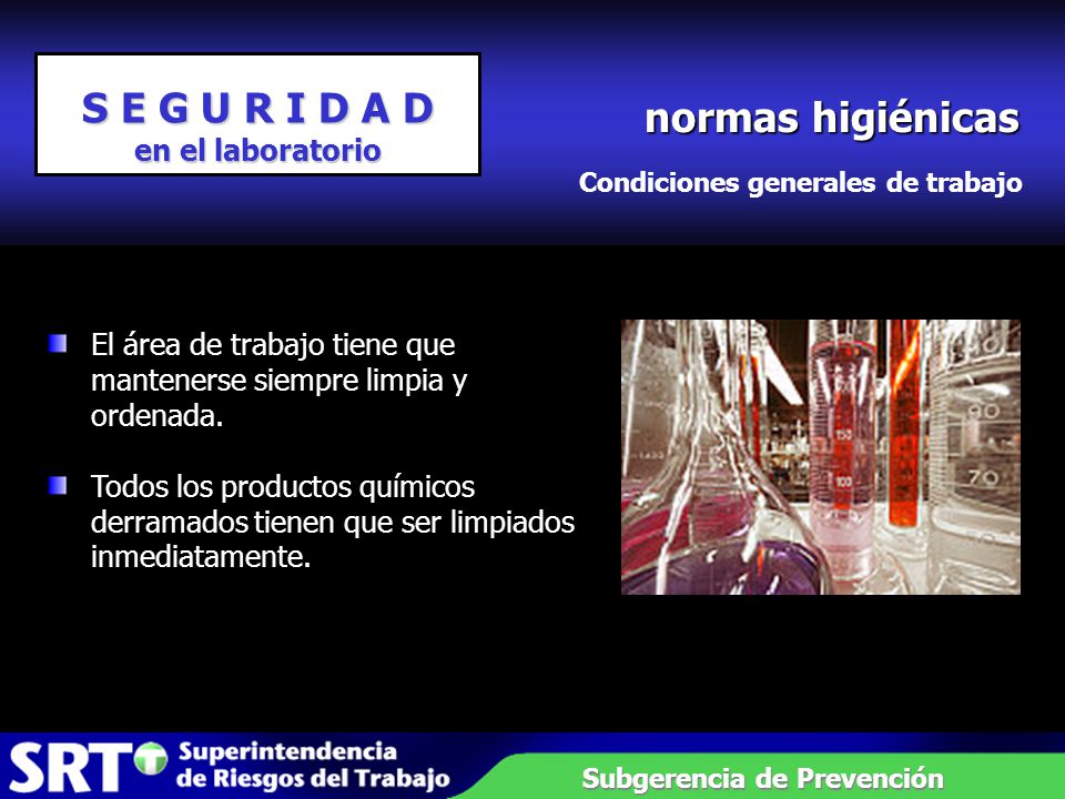 normas higiénicas S E G U R I D A D