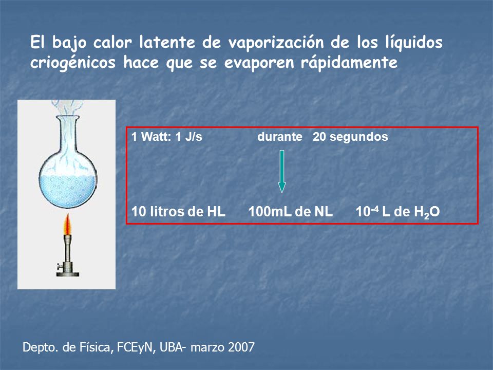 El bajo calor latente de vaporización de los líquidos