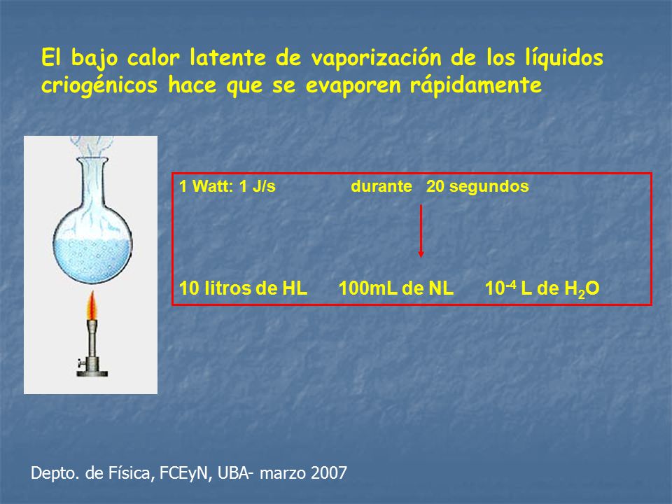El bajo calor latente de vaporización de los líquidos