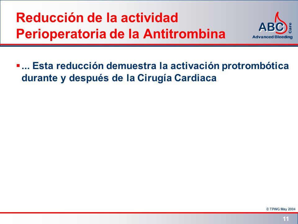 Reducción de la actividad Perioperatoria de la Antitrombina