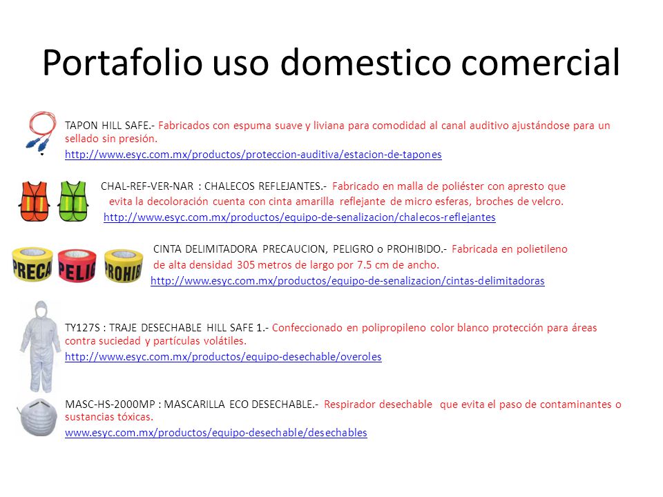 Portafolio uso domestico comercial