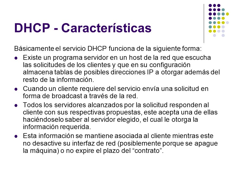 DHCP - Características