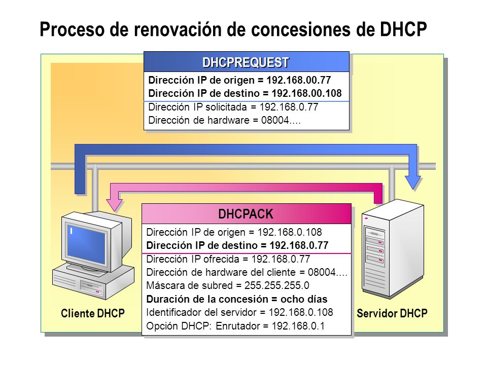 Proceso de renovación de concesiones de DHCP