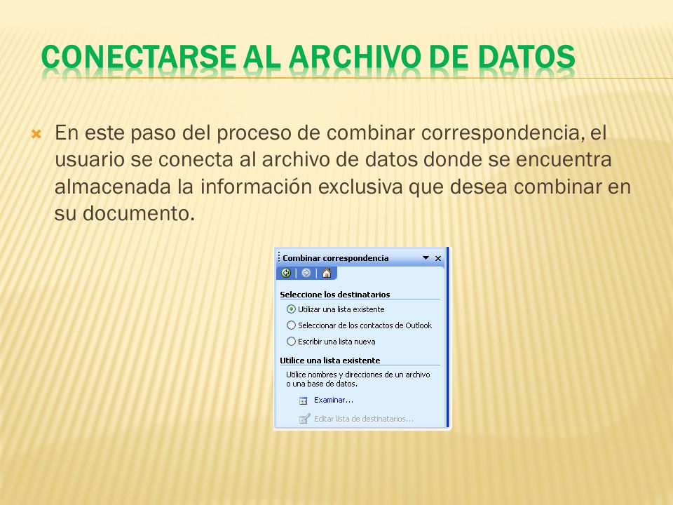 Conectarse al archivo de datos