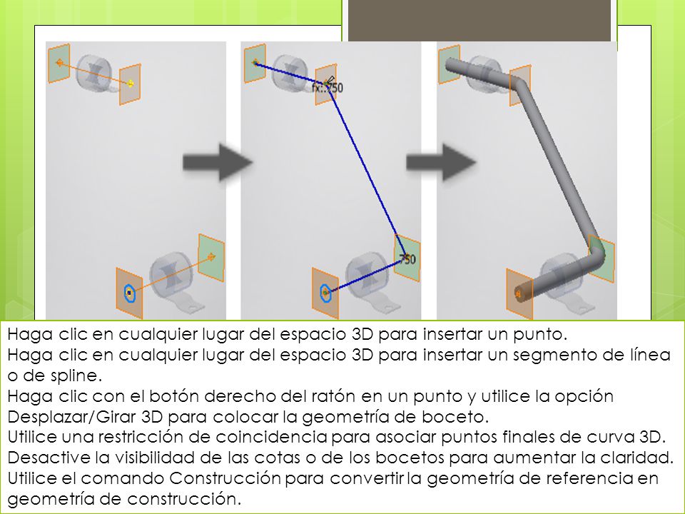 Haga clic en cualquier lugar del espacio 3D para insertar un punto.