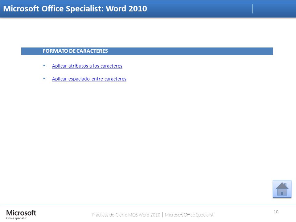 Prácticas de Cierre MOS Word 2010 │ Microsoft Office Specialist