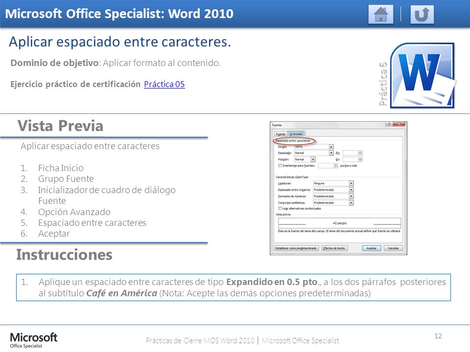 Prácticas de Cierre MOS Word 2010 │ Microsoft Office Specialist