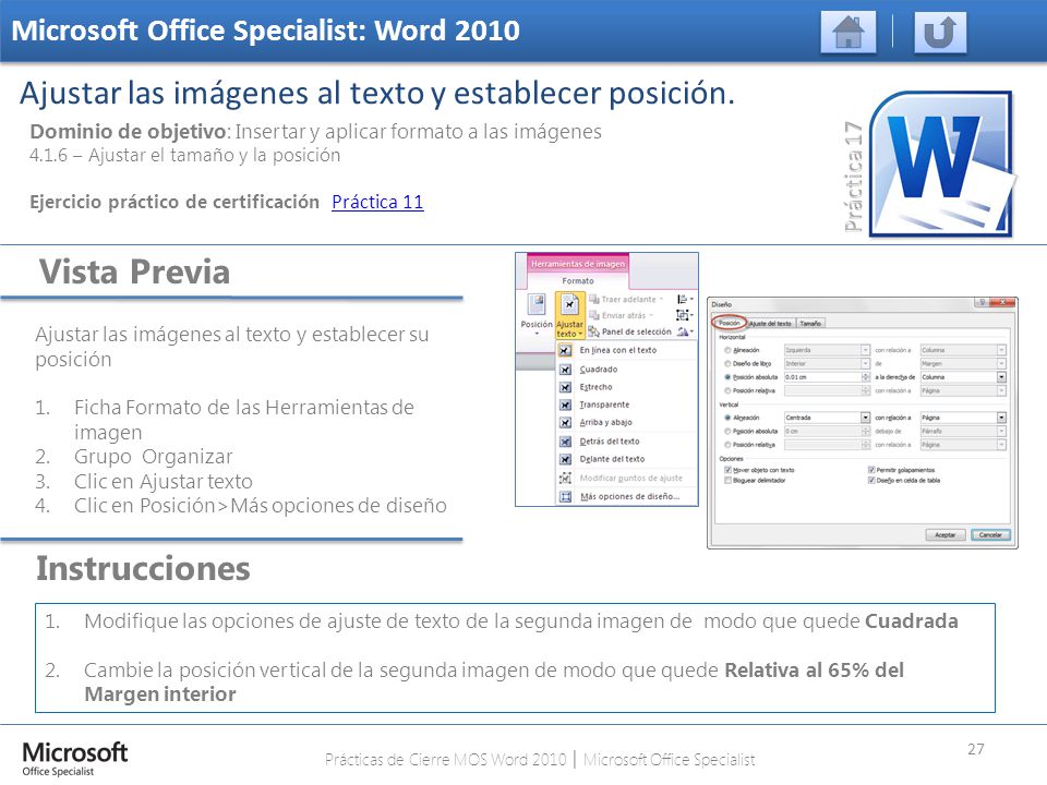 Prácticas de Cierre MOS Word 2010 │ Microsoft Office Specialist