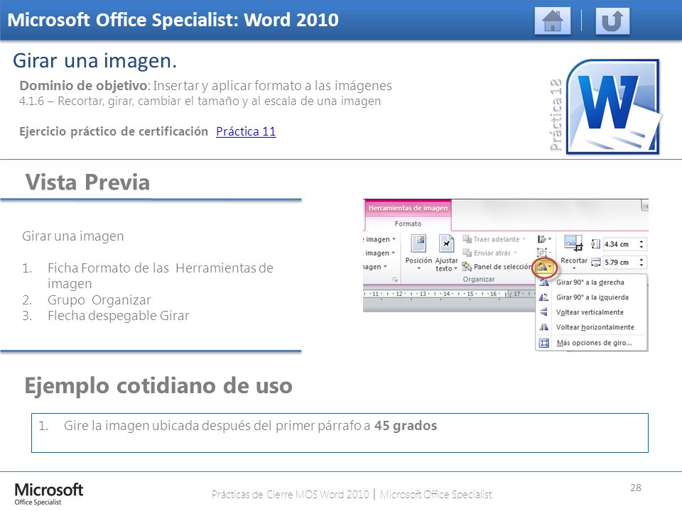 Prácticas de Cierre MOS Word 2010 │ Microsoft Office Specialist
